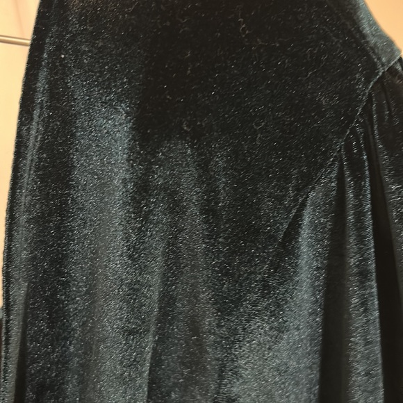 Top shop green velvet long sleeve dress size US 6 - Picture 5 of 6